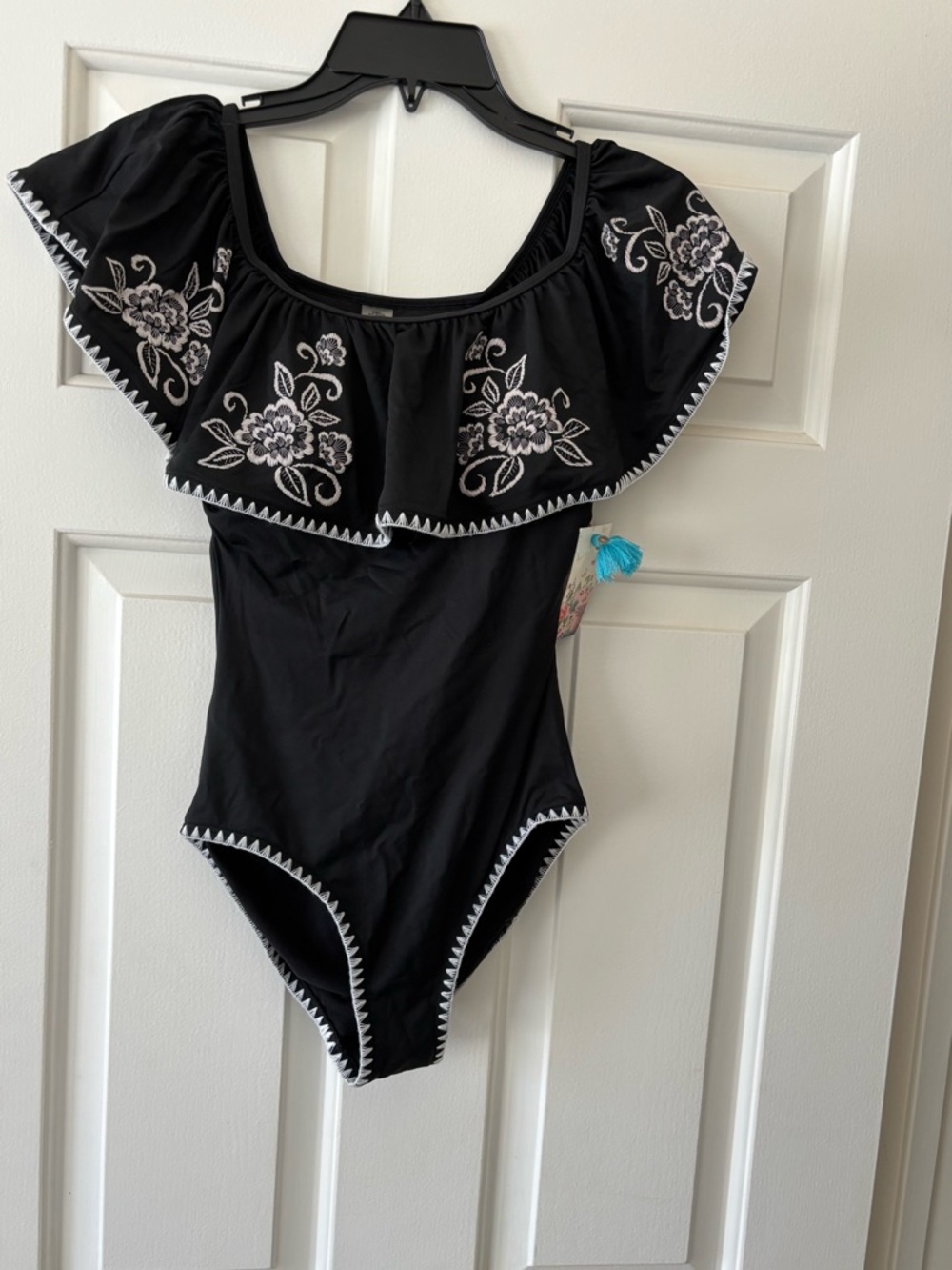 Johnny Was Sofia flounce one piece bathing suit